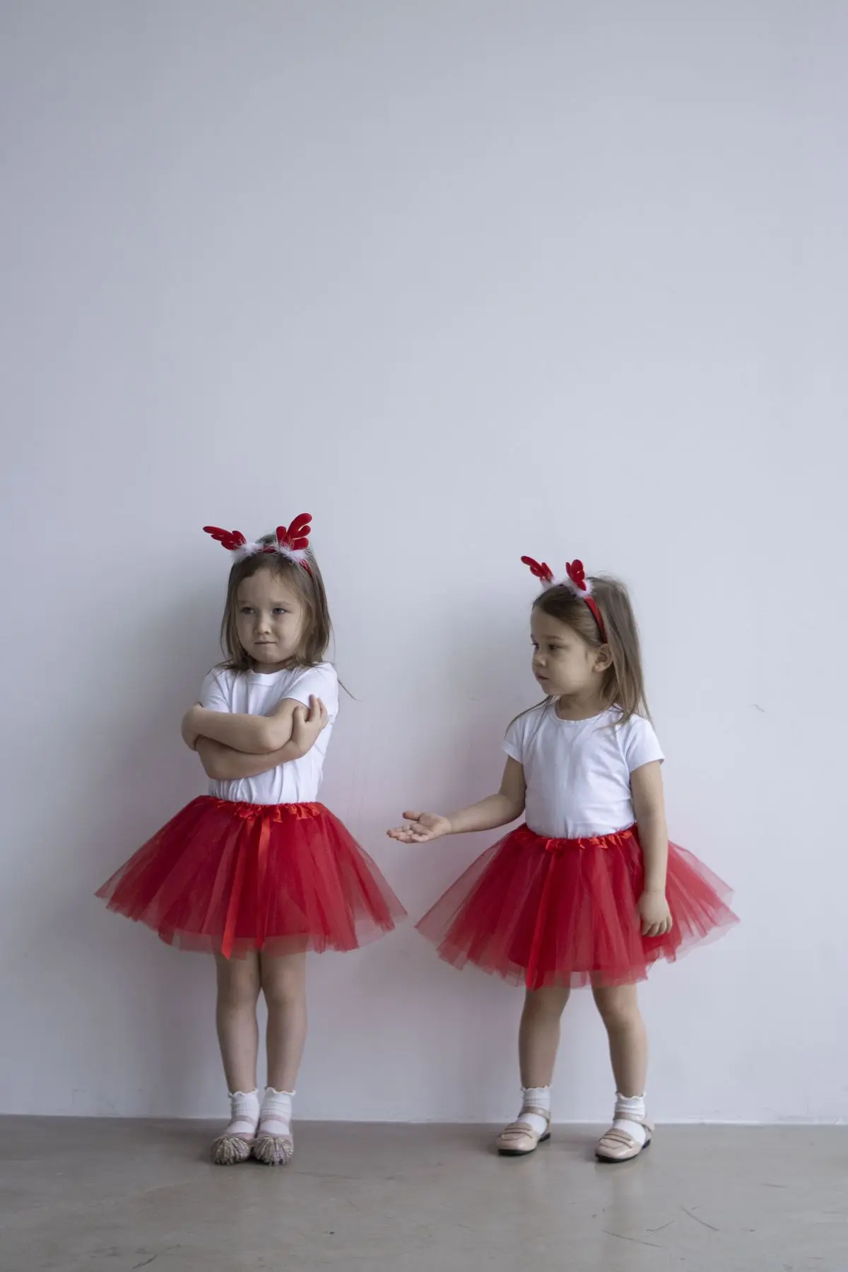 Girls’ White Cotton Bodice Ballet Dress with Red Tulle Skirt - photo 6