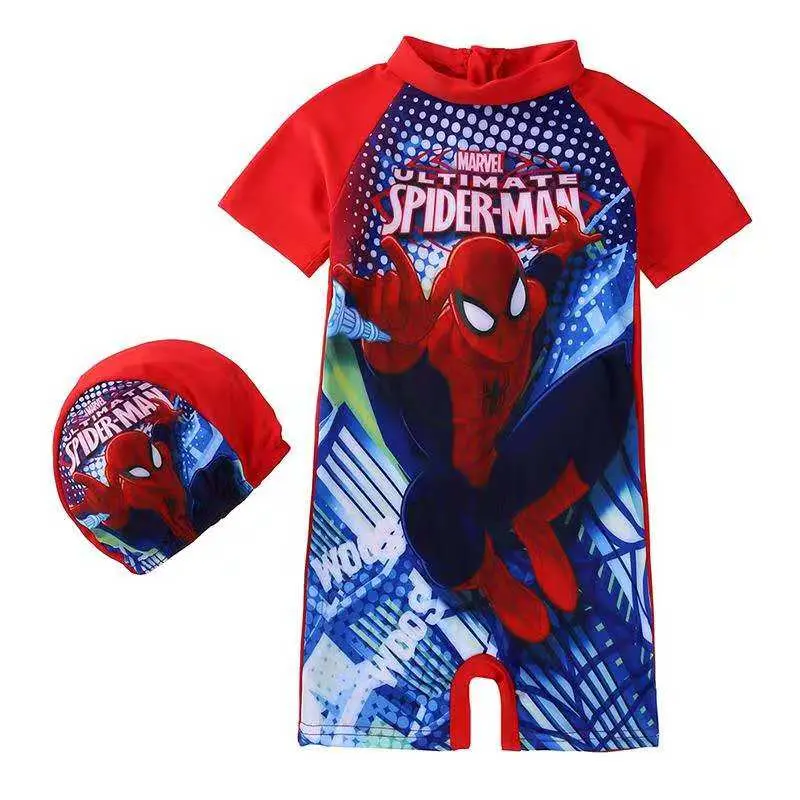 Boys’ Spider-Man Swimwear Set with Matching Swim Cap