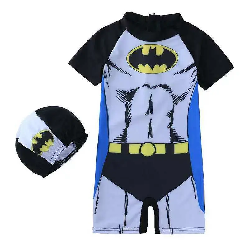 Boys’ Batman Swimwear Set with Matching Cap